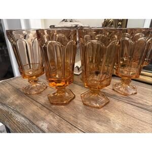 Fostoria Virginia Peach Iced Tea Goblets – Set of 6, 14 oz EUC (2 Sets Avail.)